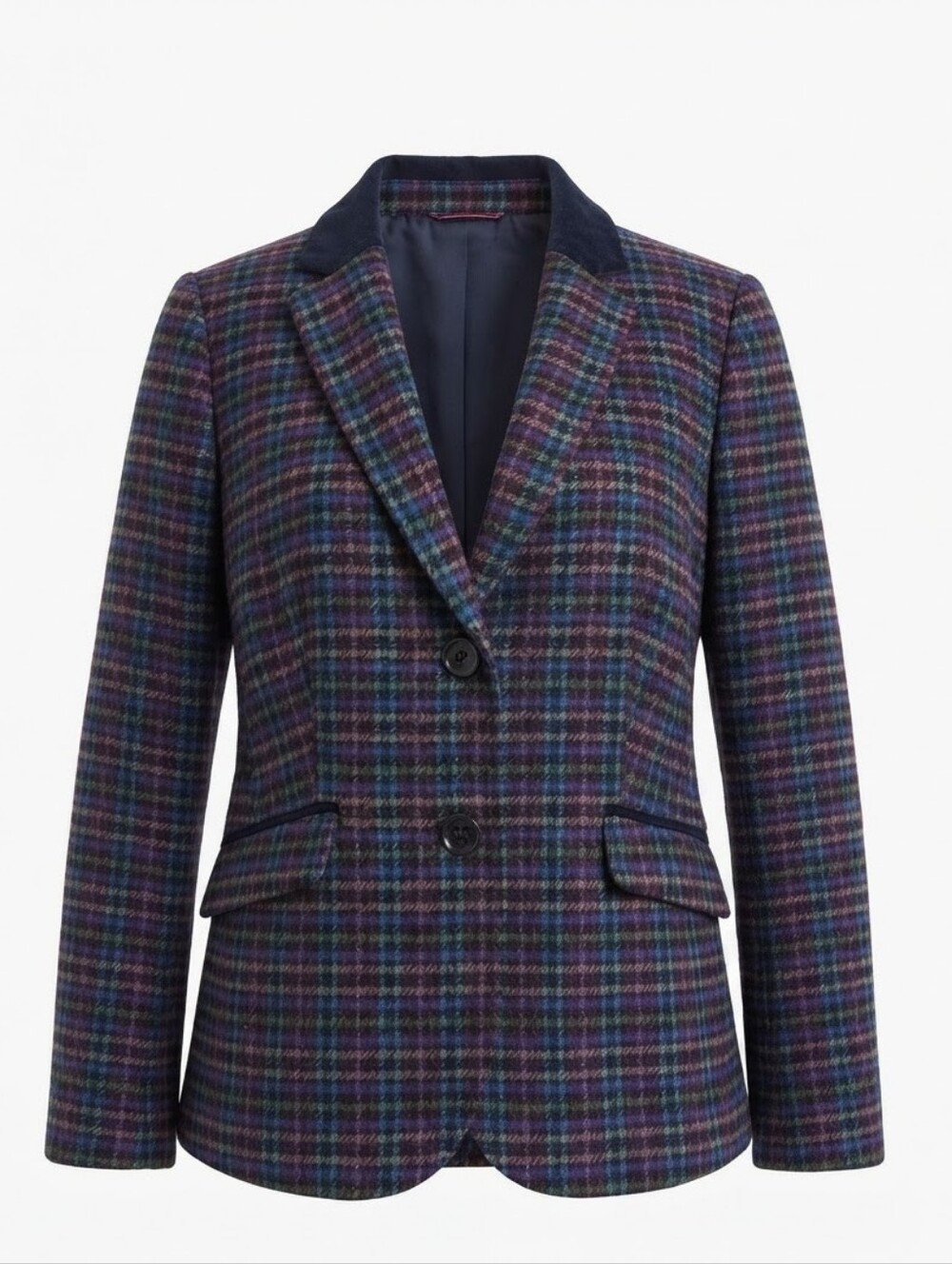 Talbots Mistletoe Plaid Shetland Wool Blazer Women's Size 6P